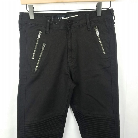 NWT Nasty Gal Jeans Womens 26 Let It Ride Black Moto Skinny - Picture 3 of 7